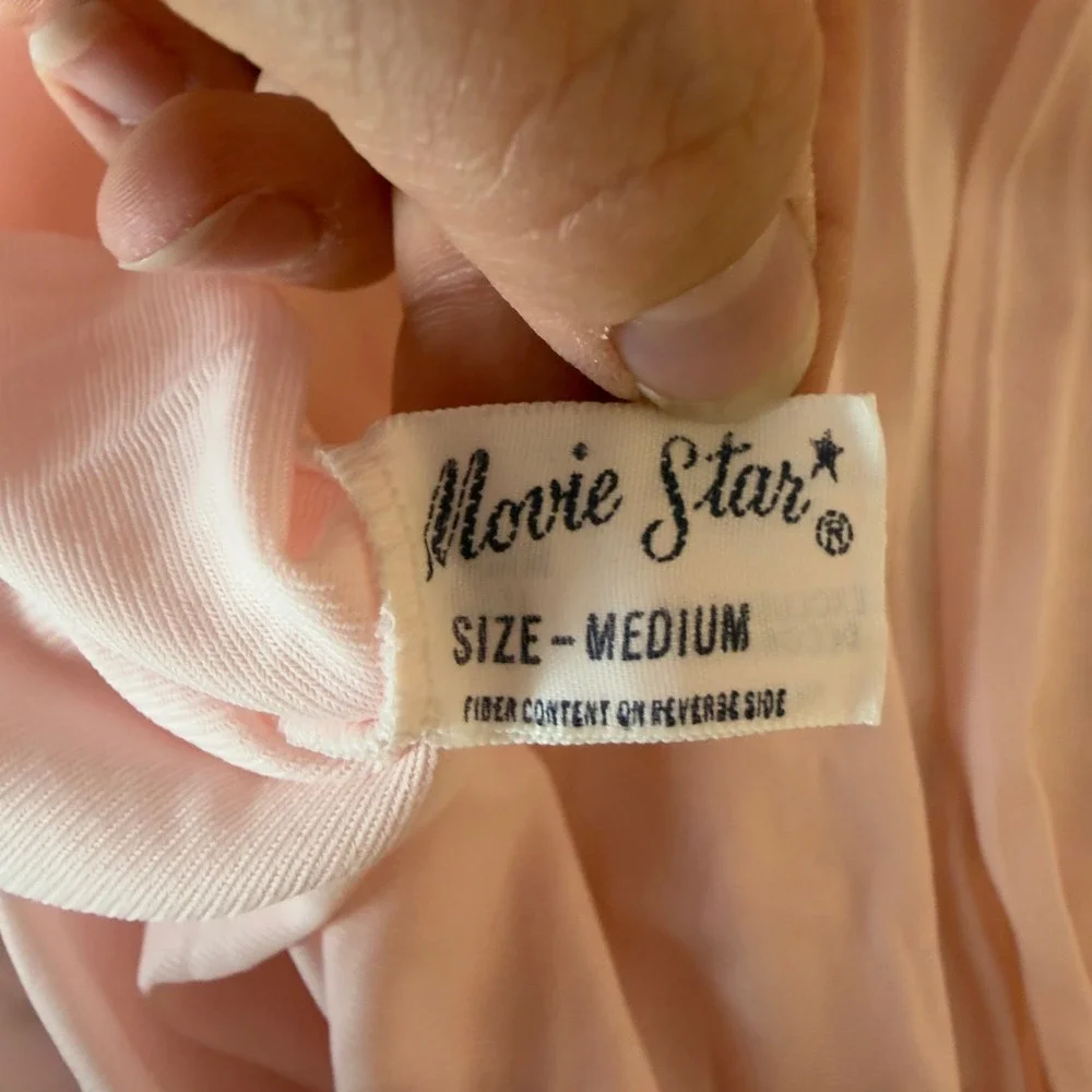 Movie Star Vintage Peignoir Robe Size M Pink 60s 70s Coquette Feminine Romantic